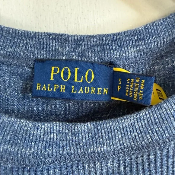 Polo RALPH LAUREN Womens LARGE Maxi DRESS Waffle Knit SHORT SLEEVE Blue SP - Picture 3 of 5